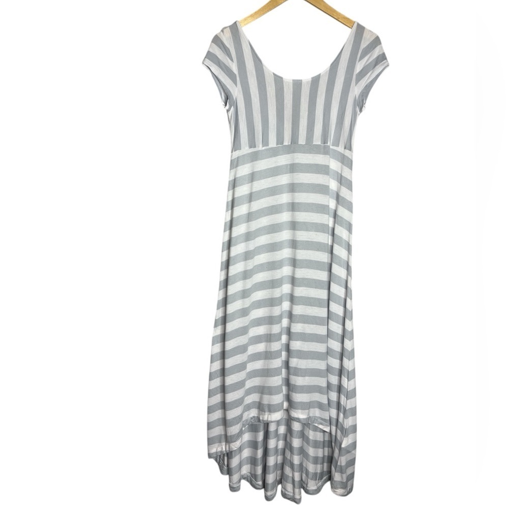 Gap Maternity Striped White & Grey Ballet Back Hi-Low Dress, size S